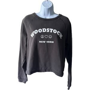 Graphic Crewneck Sweatshirt Gray Oversized Vintage Y2K Festival Retro